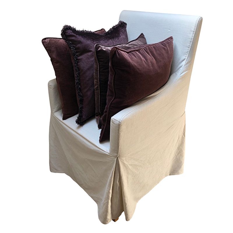 Putetrekk Shiny Velvet Maroon m/frynser