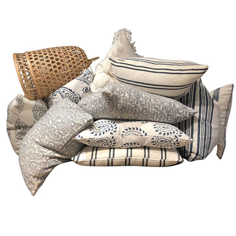 Cushion cover Foggy blue New Paisly