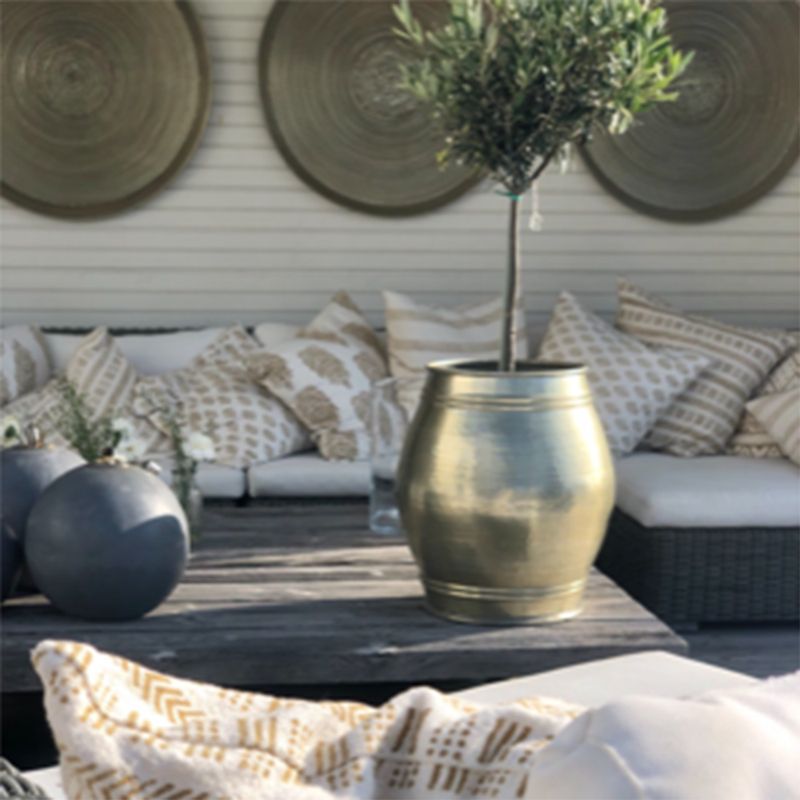 cushion cover Plain w/gold tassel