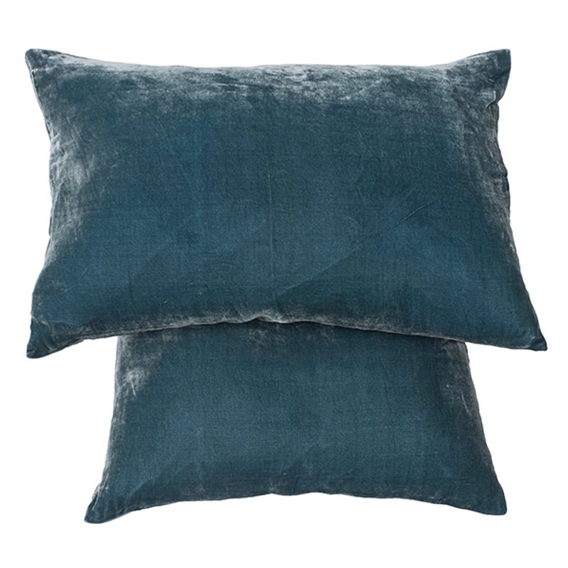 Cushion cover Silk Velvet Grey/Blue 50x50 cm
