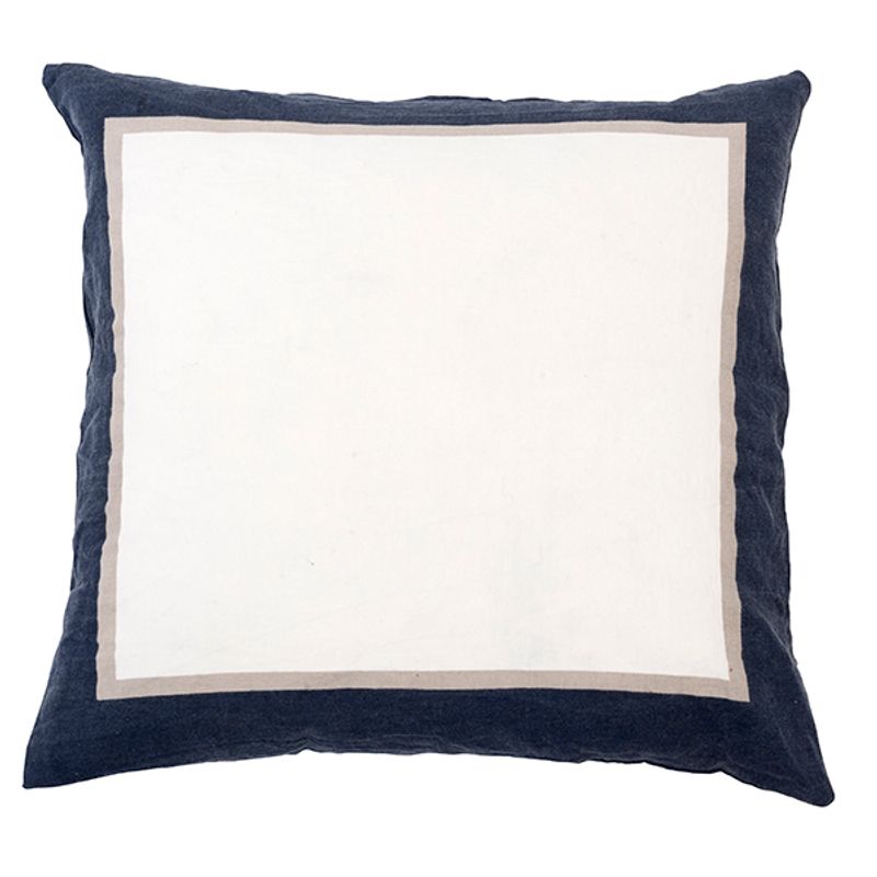 cushion cover basic line blue/sand