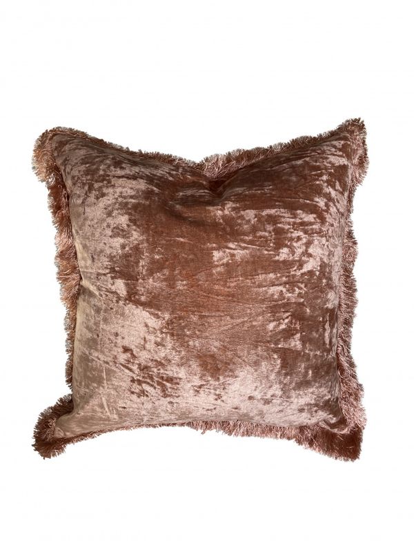 Cushion Cover Shiny Velvet w/fringles Harmony