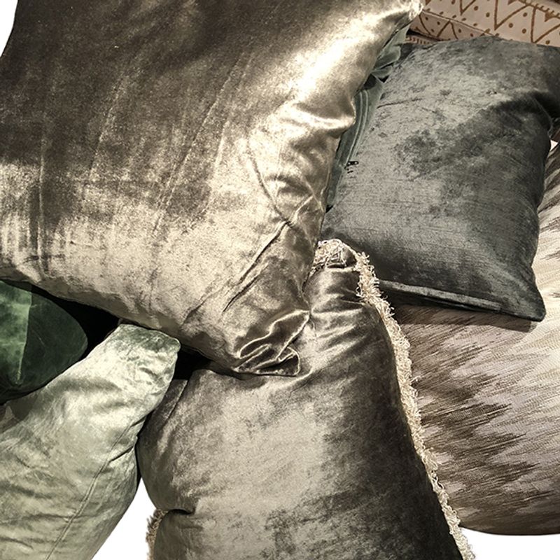cushion cover shiny olive green