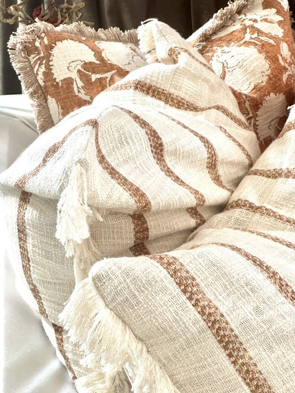 Cushion Cover Simplicity Stripes Burned Orange