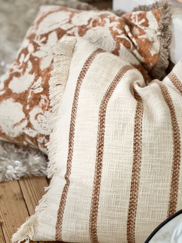 Cushion Cover Simplicity Stripes Burned Orange