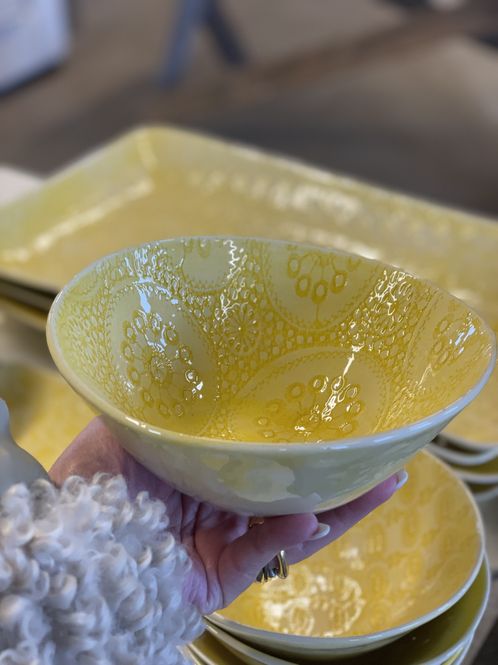 Hovedbilde Soup Bowl Mixe Pattern Yellow ...