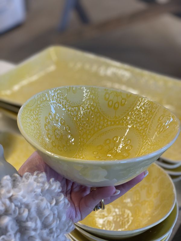 Soup Bowl Mixe Pattern Yellow 