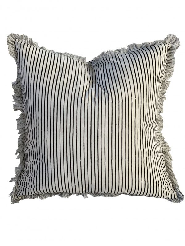 Cushion Cover Stripe Black